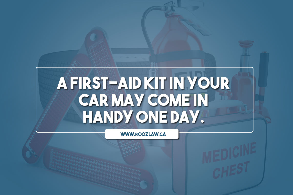 A first-aid kit in your car may come in handy one day.